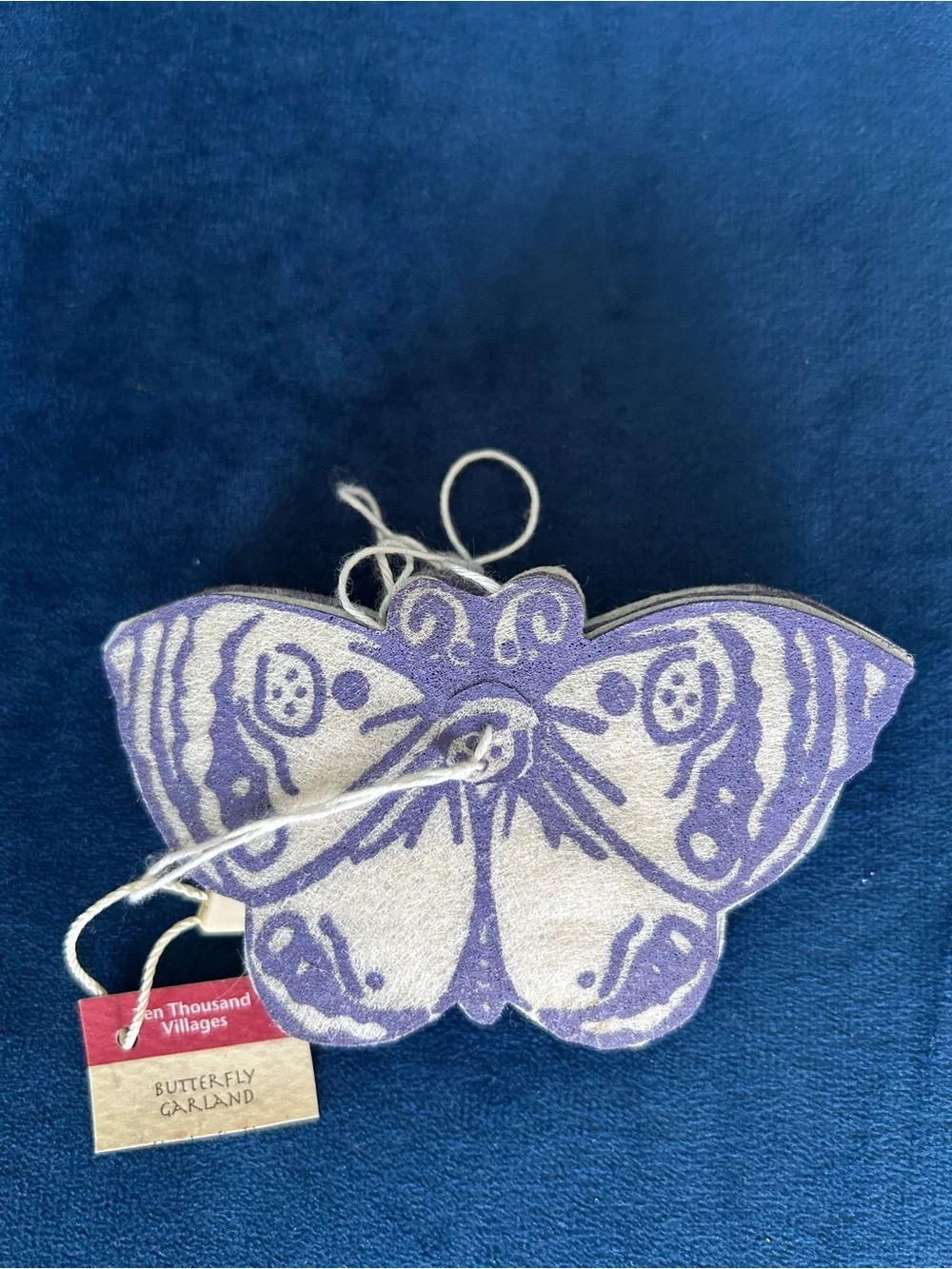 Ten Thousand Purple & Cream Butterfly Garland Accent Decoration - Picture 1 of 4